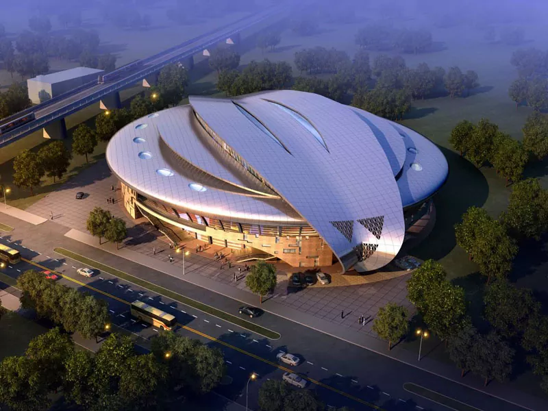 Ang konstruksiyon ng prefab stadium na may istraktura ng bakal