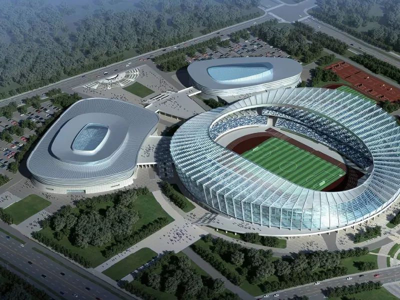 Ang istraktura ng bakal para sa sports center complex